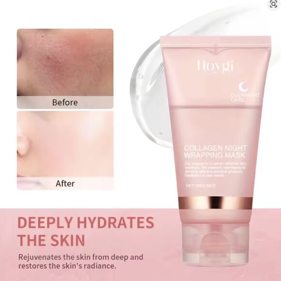 Collagen Overnight Wrapping Peel Off Facial Mask Set Korean Collagen Night Wrap - Picture 5 of 7